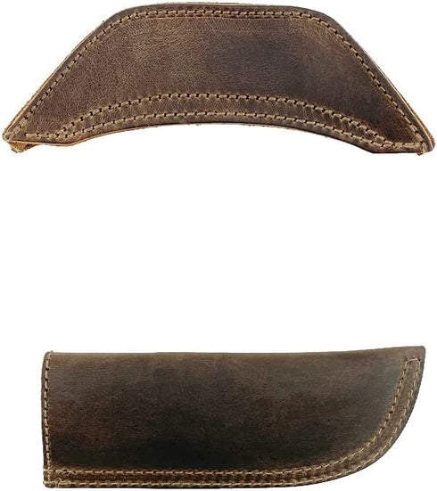 Hide & Drink Rustic Leather Hot Handle Holders, Set of 2 for Cast Iron Skillets & Pans (Bourbon Brown)