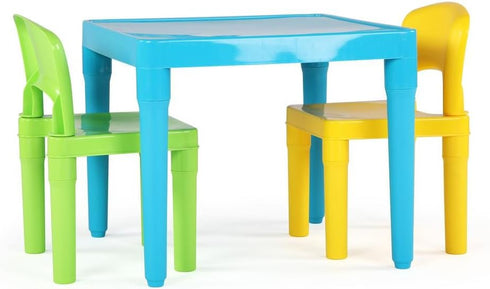 Humble Crew Kids Table and 2 Chair Set, Aqua Table with Chairs