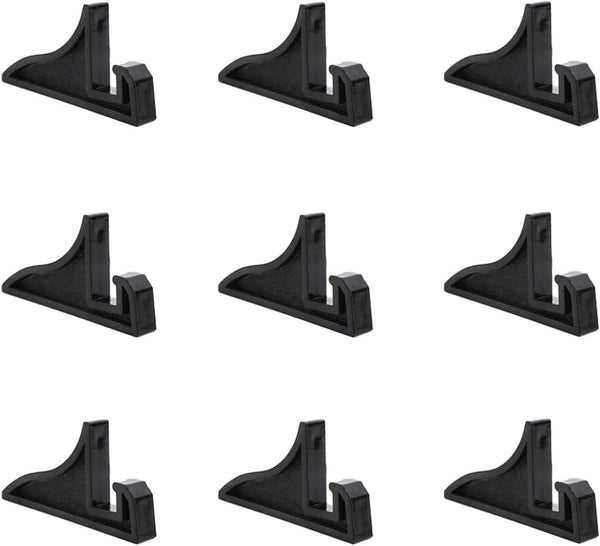 10 Pieces Album Stands, Collectibles Card Holder, Picture Album Bracket, Photo Frame Display Stands (Black, 1.2cm)