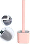 Revolutionary Silicone Flex Toilet Brush with Holder - No-Slip Long Handle, Wall Mounting Cleaning Brush Set