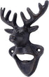 Treasure Gurus Cast Iron Wall Mount Deer Antlers Beer/Soda Bottle Opener