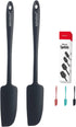 2-Pack Vovoly Silicone Jar Spatulas, Small Seamless Rubber Scraper with Stainless Steel Core, Heat Resistant