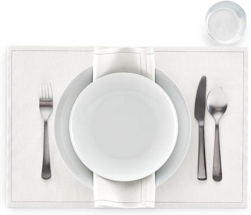 MY DRAP Washable and Reusable Cloth Placemat - 17.7 x 12.6 in, 12 Per Roll, Cotton Cream