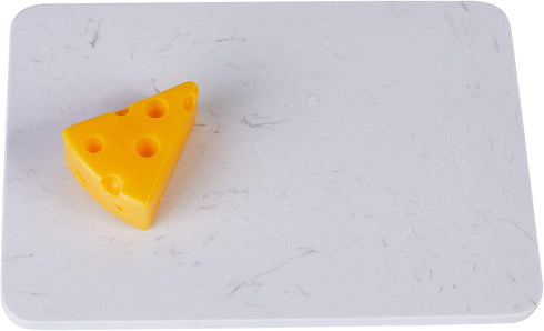 Rectangular marble deli or cutting board, white minimalism, cheese plate 7.6in*11.8in