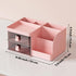 Makeup Storage Organizer with 2 Drawers, Cosmetic Display Case for Skin Care, Hair Accessories, Pink