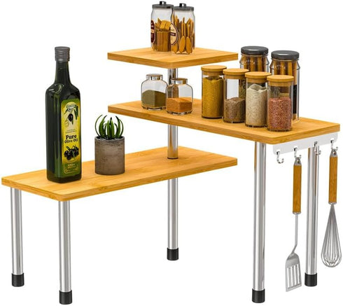 Countertop Counter 3-Tier Counter 4 ZHWS Kitchen Organizer Spice Rack for Salt, Bathroom Organizer Over Sink