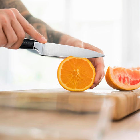 3.5 Inch Paring Knife, Small Kitchen Knife, Manual Sharpened 5Cr15Mov Stainless Steel Fruit Knife, Full Tang with 3