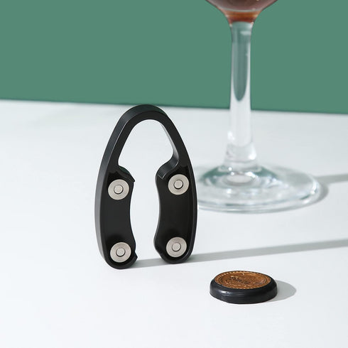 OHMAXHO 4 Pack Wine Foil Cutter Tool, 4 Stainless Blades Remover for Wine Bottles, Black