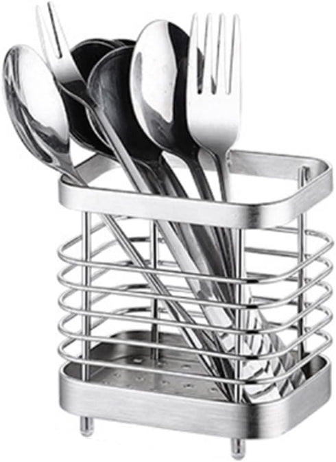 Kitchen Utensil Holder - Stainless Steel Sink Utensil Drying Caddy, Rust-Proof Cutlery Organizer for Kitchen Utensils