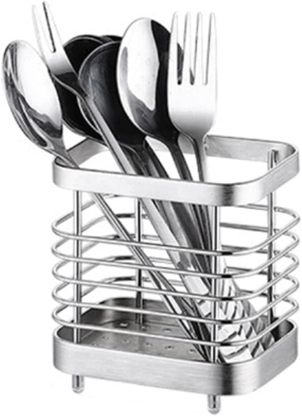 Kitchen Utensil Holder - Stainless Steel Sink Utensil Drying Caddy, Rust-Proof Cutlery Organizer for Kitchen Utensils