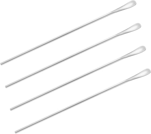 10 Inch Coffee Stirrers Spoon, Silver Stainless Steel 304# Cocktail Beverage Stirring Stick, Set of 4