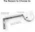Curtain Rod Brackets Heavy Duty - Adjustable Drapery Hardware for 7/8 or 1 Inch Rods, Set of 3 (White)