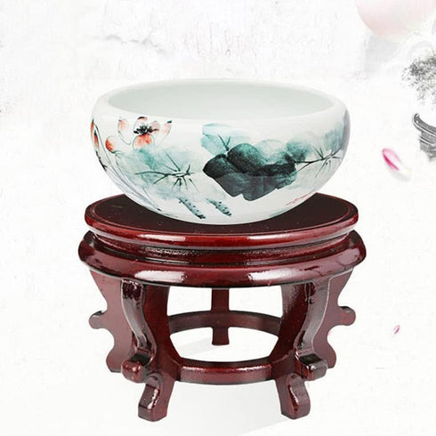 YARNOW Wooden Plant Stand Rustic Flower Pot Base Holder Stool New Oriental Style Plant Saucer Succulent Planter Pot Pallet Pedestal Fishbowl Rack for Vase Display S