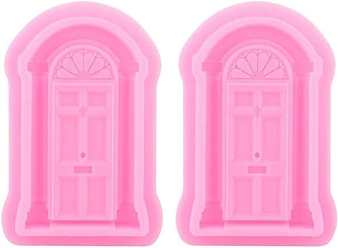 2Pcs Window Frame Silicone Maker Set, Food Grade 3D Fondant Cutter for Cake Decorating, Non Stick Baking Tools