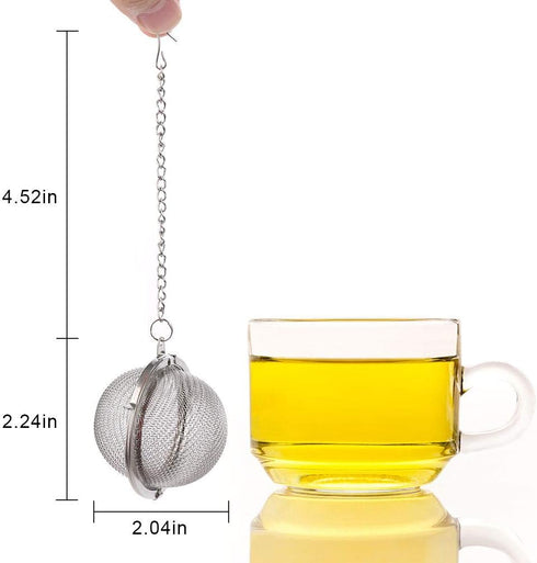 2Pcs Stainless Steel Tea Ball, 2.04 Inch Mesh Tea Infuser Strainers for Loose Leaf Tea and Seasoning