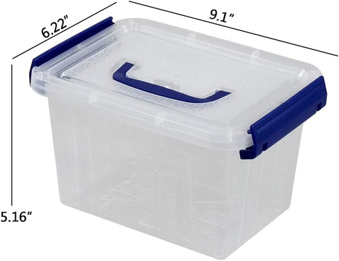6-Pack Small Plastic Storage Box with Handle, 3 Liter