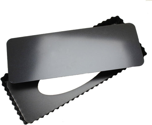 Tosnail 2 Pack Non-Stick Quiche Pan 14" x 5.75" with Removable Bottom Tart Baking Pan