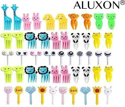 Yangcan0507 50 Pcs Food Fruit Fork Picks for Kids, Cute Animals Bento Box Decor Forks for Cake Dessert Party