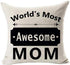 Andreannie Set of 2 Cotton Linen Throw Pillow Case Cushion Cover, 18 X 18 Inches, Best Gift for Mother Father