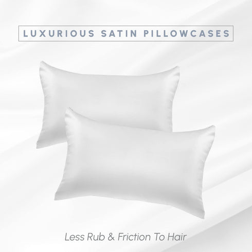 2-Pack Set Box-2-Piece Set, Elegant Comfort Cooling Viscose Satin Pillowcase with Hidden Zipper Closure, Silky Smooth