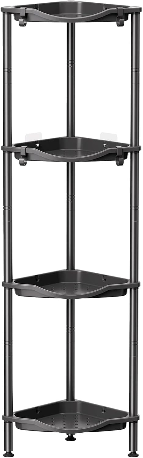 Lifewit Floor Standing Shower Caddy Corner, 4 Tier Plastic Shower Stand Rack