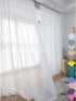LONGTAI Window Ivory Sheer Curtains, 120 Inches Long 2 Panels Basic Rod Pocket Panel for Bedroom Living Room