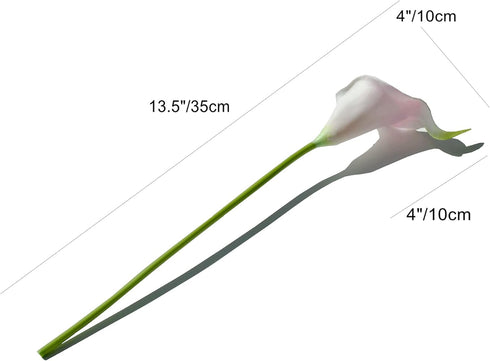 Mandy's PU Light Pink Calla Lily Artificial Flowers, 20 Stems 13.5in Faux Realistic Centerpiece DIY Bridal Bouquet