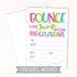 Girl Bounce House or Jumping Party Invitations, 20 Count with Envelopes for Jump Party Invites