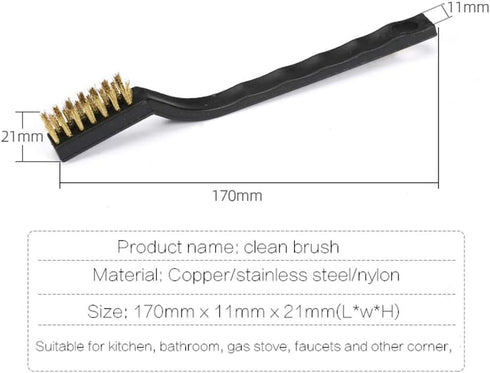 YXQ 3Pcs Wire Clean Brush Set, Black Plastic Handle for Home Kitchen Cleaning, Welding Slag, Rust