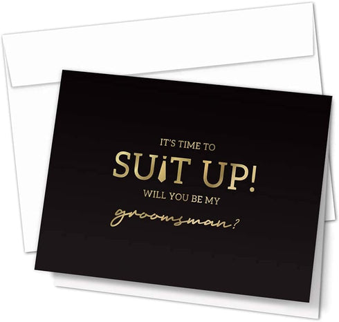 Hat Acrobat Groomsman Proposal Cards, 8 Will You Be My Groomsman and 2 Best Man Cards with Envelopes, Set of 10