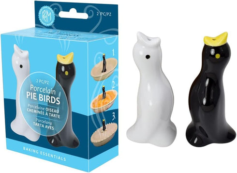 R&M International Set of 2 Black and White Pie Bird Vents