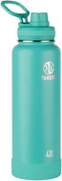 Takeya Actives 40 oz Vacuum Insulated Stainless Steel Water Bottle, Spout Lid, Premium Quality, Teal