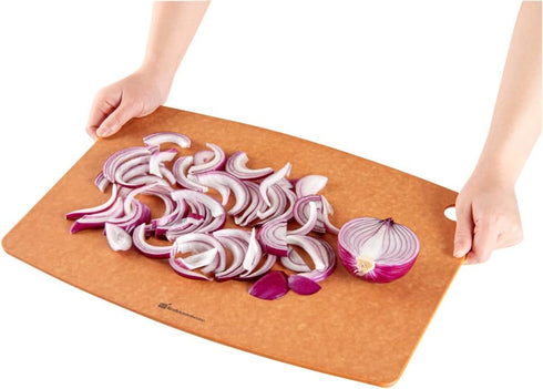 Restaurantware Nature Tek 17.3 x 12.8 Inch Double-Sided Chopboard, Durable Cutting Board with Thumb Hole