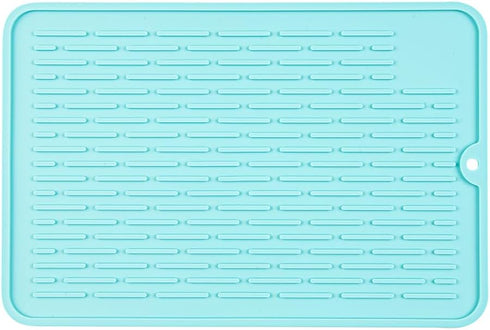 Restaurantware Small Countertop Drying Mat, 11.8 x 7.9 Inch, Food-Grade Dish Drainboard with Ribbed Design