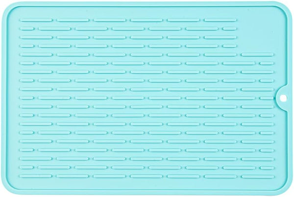 Restaurantware Small Countertop Drying Mat, 11.8 x 7.9 Inch, Food-Grade Dish Drainboard with Ribbed Design