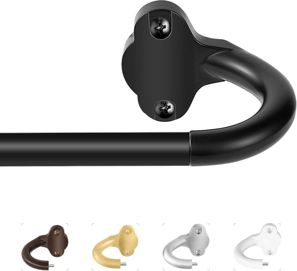 Wrap Around Curtain Rods, Black Adjustable Curtain Rods 36 to 72 Inch for Room Darkening Windows