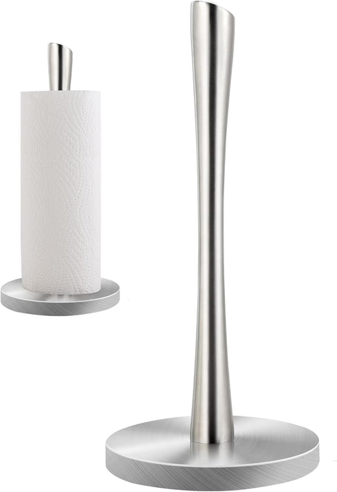 JOGREFUL Paper Towel Holder Stand for Kitchen, One-Handed Tear Stainless Steel Towel Roll Holder for Countertop,