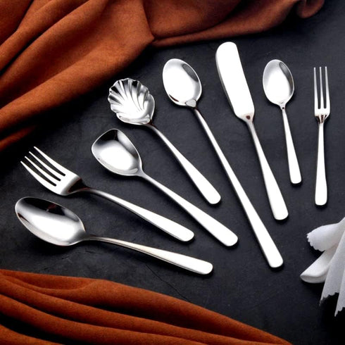 Csinos 304 Stainless Steel Spoon Set, Shell Shape Flatware Spoon