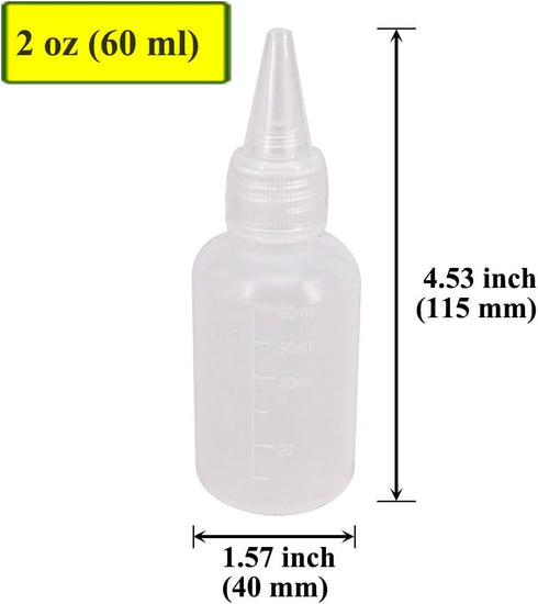 20 Pack 2-Ounce Plastic Squeeze Bottles - Cookie Decorating Supplies, Food Coloring, Royal Icing Writer Bottles