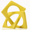 DOVDOV Geometric Cube Knot Decorations, Abstract Geometric Statue, Yellow Home Decor Accents