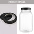 novelinks 32 OZ Clear Plastic Mason Jars with Airtight Lids - Plastic Mason Jars 32 OZ Plastic Jars with Lids for Kitchen & Household Storage (12 PACK, Black)