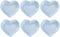 WHJY Blue Love Heart Shaped Ceramic Side Dish Bowl, Contemporary Porcelain Seasoning Dishes Set of 6