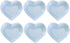 WHJY Blue Love Heart Shaped Ceramic Side Dish Bowl, Contemporary Porcelain Seasoning Dishes Set of 6