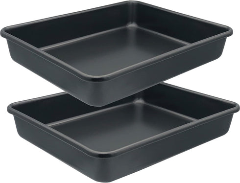 Small Baking Pans 11x9 Inch - 2Pcs Mini Cookie Sheets, Nonstick Toaster Oven Tray, Thicken Brushed Carbon Steel