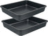 Small Baking Pans 11x9 Inch - 2Pcs Mini Cookie Sheets, Nonstick Toaster Oven Tray, Thicken Brushed Carbon Steel