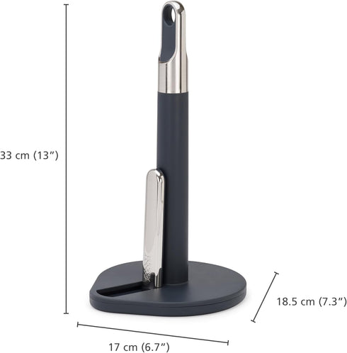 5.5" Joseph Joseph Hold Easy-Tear Paper Towel Kitchen Roll Holder, Weighted, Non-Slip Base, Fits up to Diameter Rolls