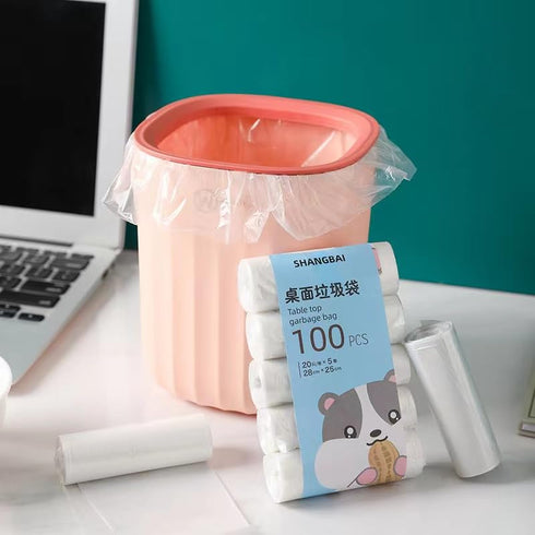 Small Desktop Trash Can with Lid, Cute Mini Garbage Bin for Office Countertop and Coffee Table