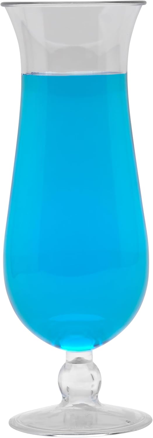 GET HUR-20-CL-EC Cheers - Break-Resistant Plastic Hurricane Glasses, 20 Ounce, 4 Pack, Clear