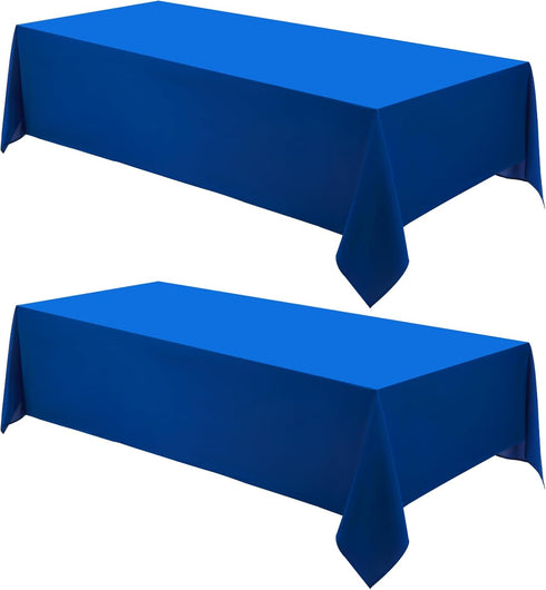 Rectangle Tablecloths 90x132 Inch 2 Pack Royal Blue Tablecloth for 6ft Washable
