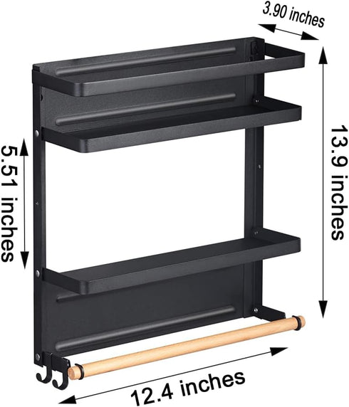 Magnetic Spice Rack Organizer Single Tier Refrigerator Spice Storage Shelf, Easy to Install The Side of The
